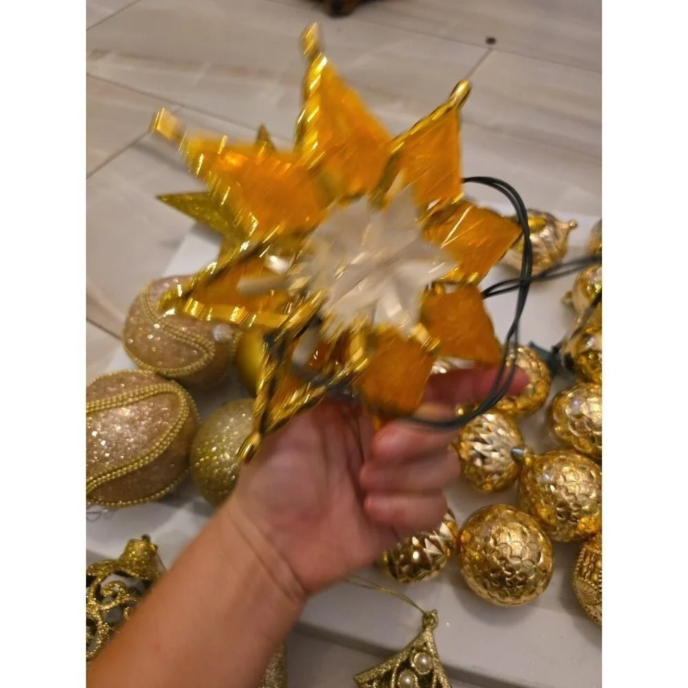 Christmas‎ Gold Silver Matte, Shiny & Glitter Ball Ornament Lot 50